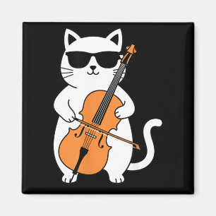 Cello-Katze spielt Cello lustiger Musiker Katze Mu Magnet