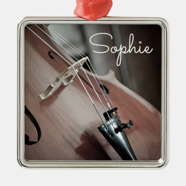 Cello-Klassik-Streichinstrumentenname Ornament Aus Metall (Vorne)