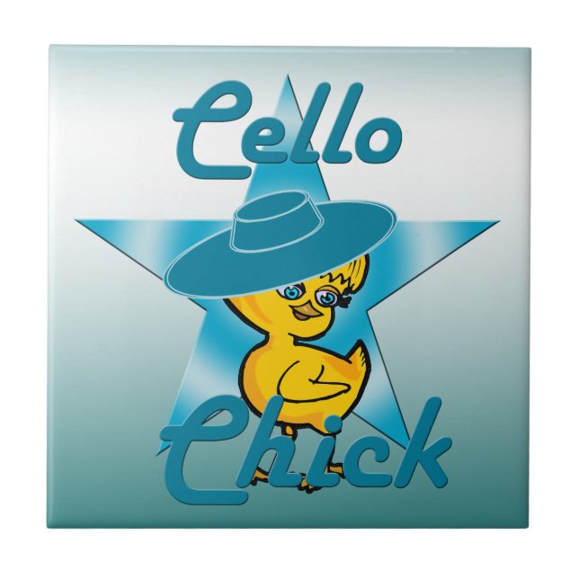 Cello-Küken #7 Fliese (Vorderseite)