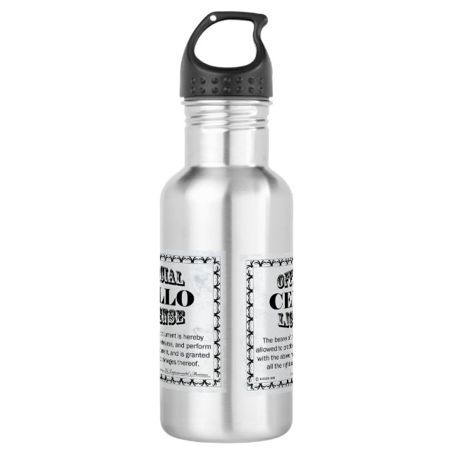 Cello-Lizenz Edelstahlflasche (Vorderseite)