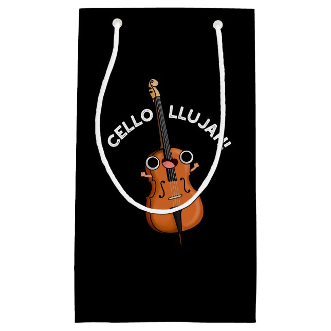 Cello-llujah Funny Cello Pun Dark BG Kleine Geschenktüte (Vorderseite)
