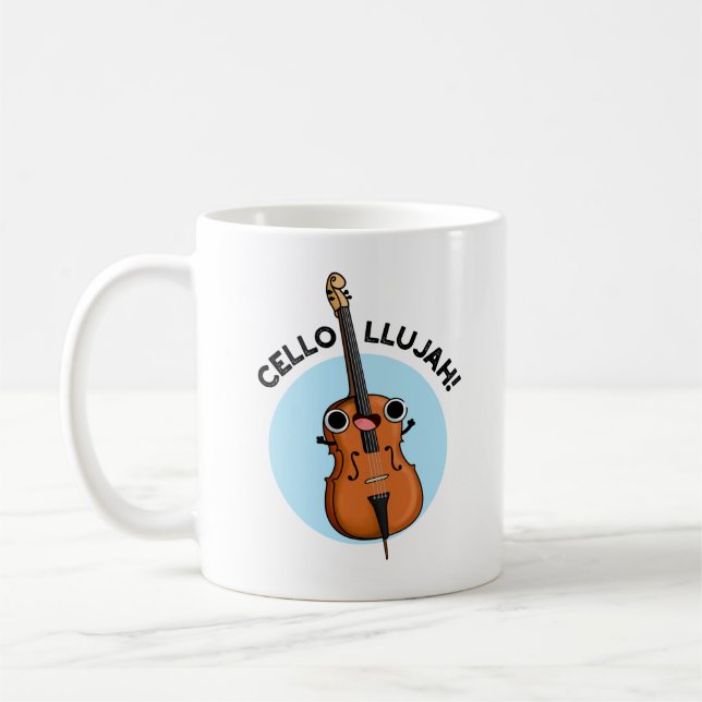 Cello-llujah Funny Cello Pun Kaffeetasse (Links)