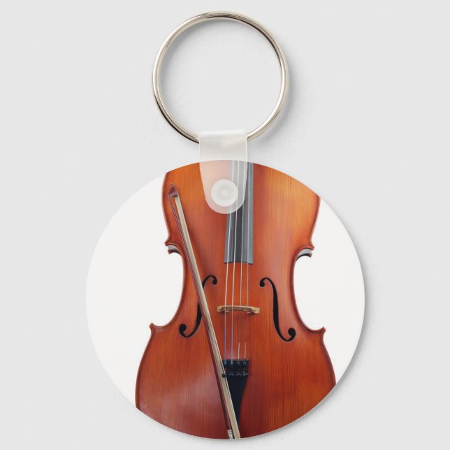 Cello mit Bogen, nah Schlüsselanhänger (Vorderseite)