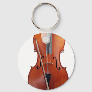 Cello mit Bogen, nahes hohes Schlüsselanhänger
