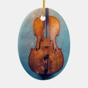 Cello mit Lichtern Weihnachtsschmuck