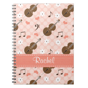 Cello Music Note Spiral Carnet Journal