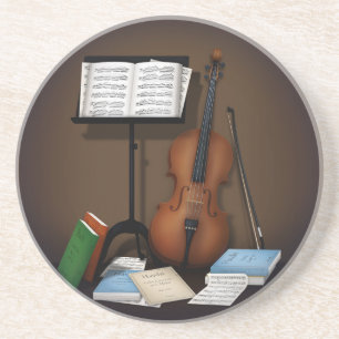 Cello & Music Stand Charme Miniatur Szene Getränkeuntersetzer