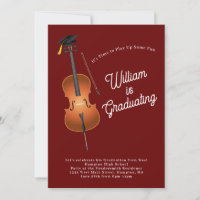 Cello Musician Graduation Party - Einladung