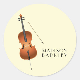 Cello Musician Music Teacher String Orchestra Runder Aufkleber