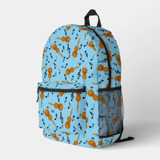 Cello Musiknote Pattern Bedruckter Rucksack (Rückseitige Ecke Rechts)