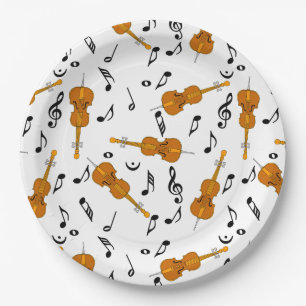 Cello Musiknote Pattern Pappteller