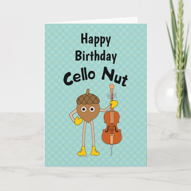 Cello Nut Birthday Karte (Vorderseite)