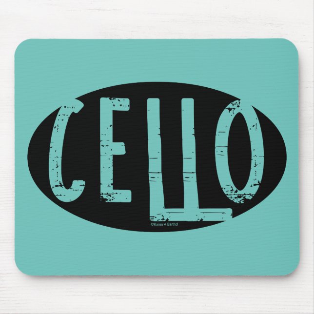 Cello Oval Rough Text Mousepad (Vorne)