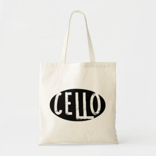 Cello Oval Rough Text Tragetasche