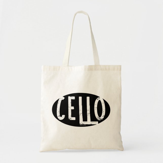 Cello Oval Rough Text Tragetasche (Vorne)