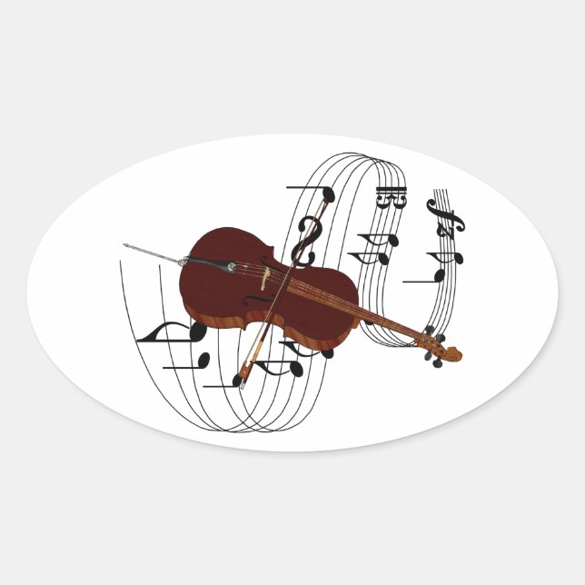 Cello Ovaler Aufkleber (Vorderseite)