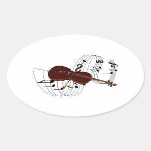 Cello Ovaler Aufkleber