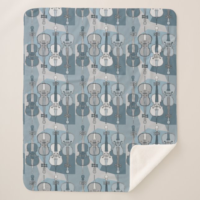 Cello Pattern Sherpa Blanket Sherpadecke (Vorderseite)