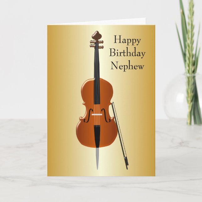 Cello Personalisiert Nephew Birthday Karte (Vorderseite)