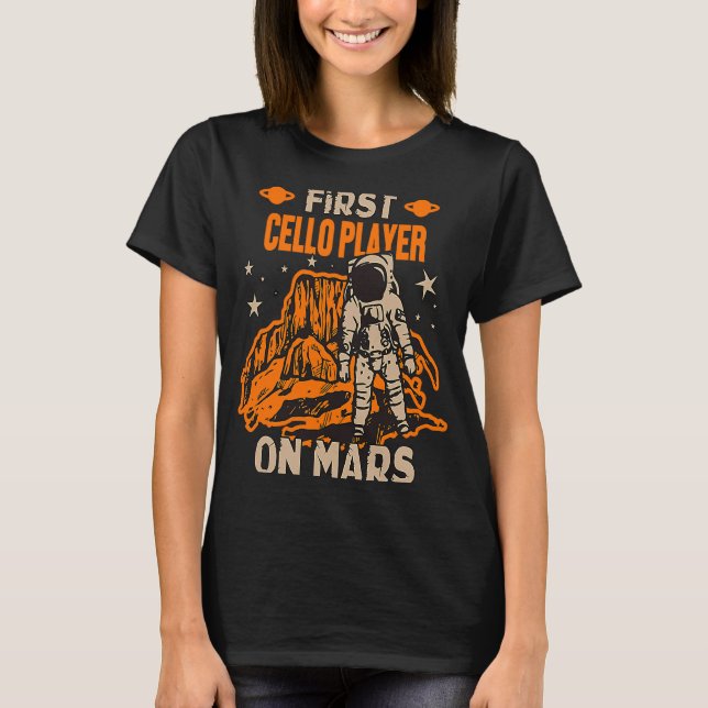 Cello Player Astronaut Cellist T-Shirt (Vorderseite)