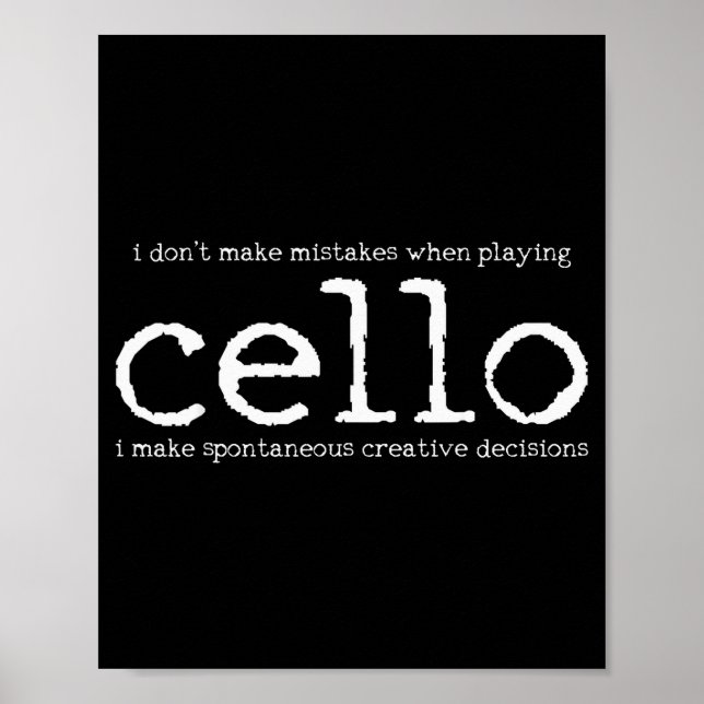 Cello Player Cellist Funny Gift  Poster (Vorne)
