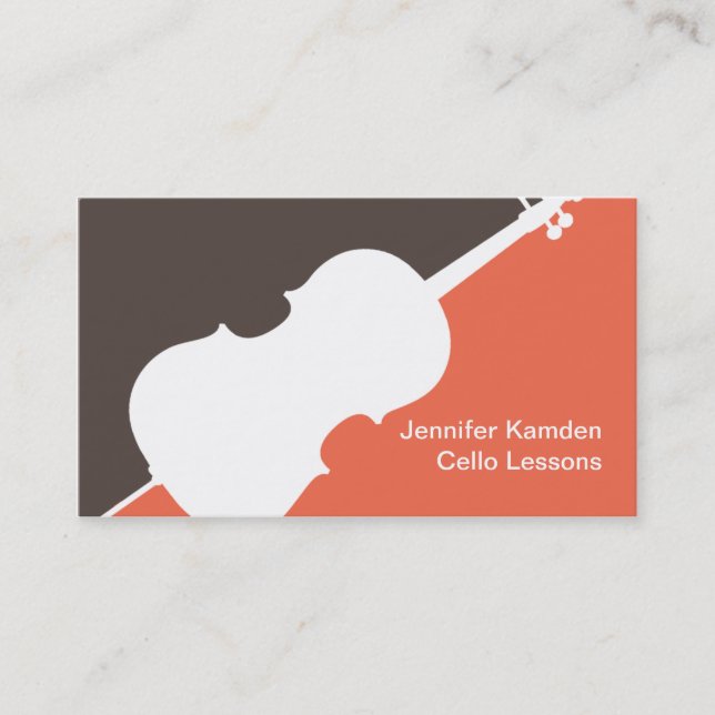 Cello Player Cellist Teacher Music Studio Musician Visitenkarte (Vorderseite)
