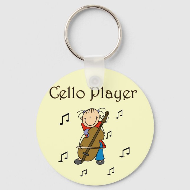 Cello Player Tshirts und Geschenke Schlüsselanhänger (Vorderseite)