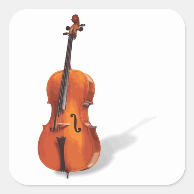 Cello Quadratischer Aufkleber (Vorderseite)