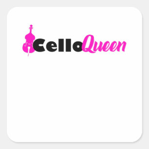 Cello Queen Quadratischer Aufkleber