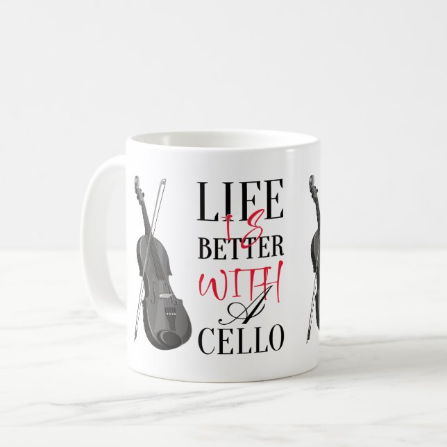 Cello Quotes-Tasse Kaffeetasse (Vorderseite Links)