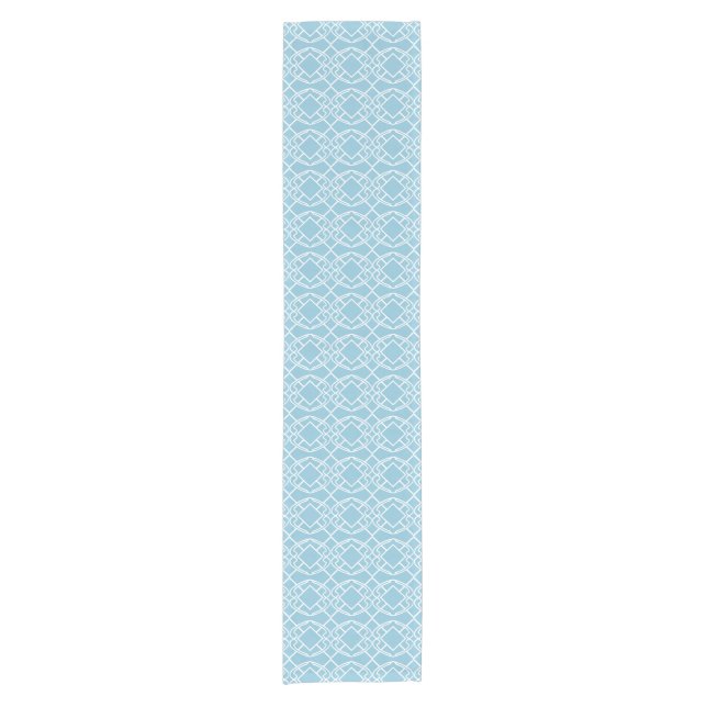 Cello-Rotkehlchen-blauer Ei-Gitter-Entwurf Kurzer Tischläufer (Vorderseite)