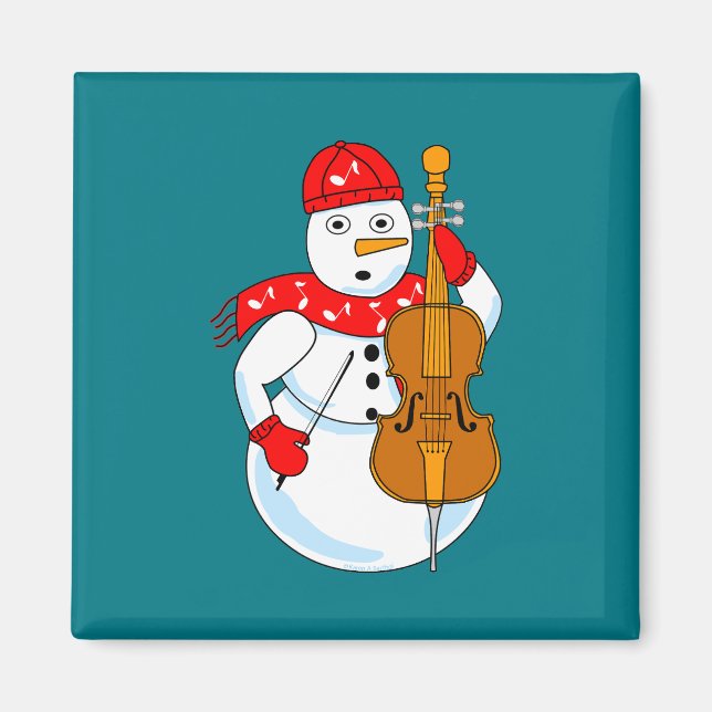 Cello-Schneemann Magnet (Vorne)