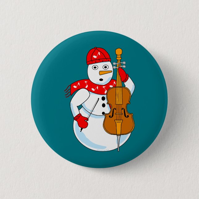 Cello Snowman Button (Vorderseite)