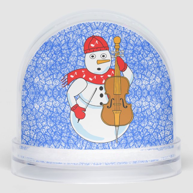Cello Snowman Snow Globe Schneekugeln (Vorderseite)