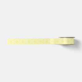 Cello Soft Butter Yellow Trellis Design Satinband