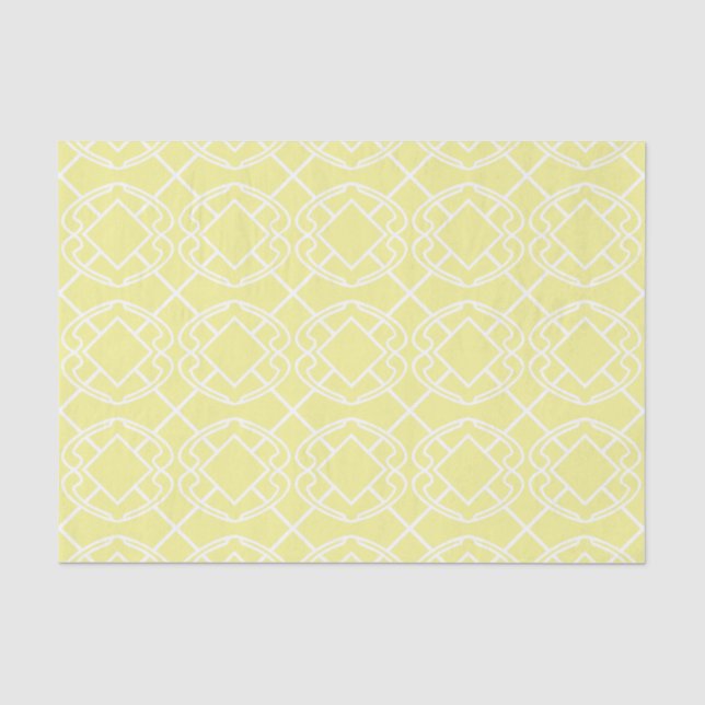 Cello Soft Butter Yellow Trellis Design Seidenpapier (Vorderseite)