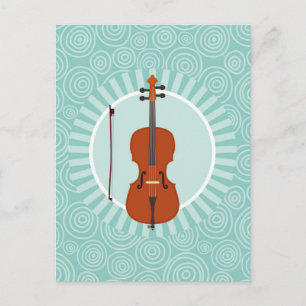 Cello-Spaß Türkiswirbel-Musik Postkarte