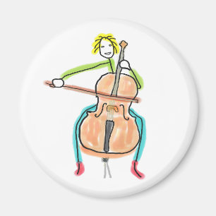 Cello spielender Stockmann Magnet