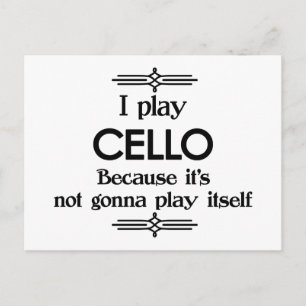 Cello - Spielt sich selbst lustige Deco-Musik Postkarte
