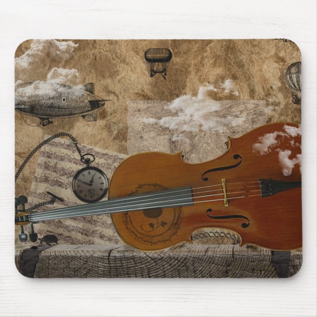 Cello Steampunk Reihe Mousepad (Vorne)