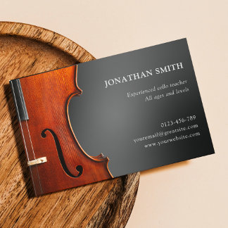 Cello Teacher Beruflich Grau Moderne Visitenkarte