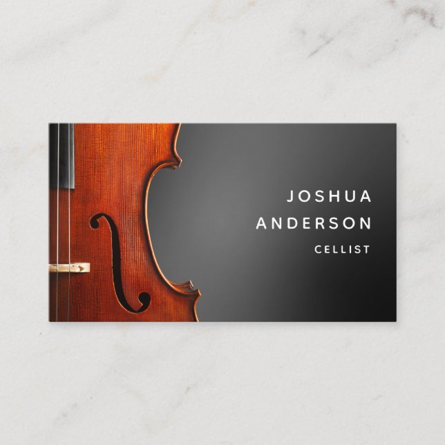 Cello Teacher Beruflich Musiker Simple Visitenkarte (Vorderseite)