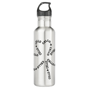 Cello Text-Kleeblatt Edelstahlflasche