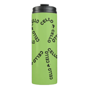 Cello Text-Kleeblatt Thermosbecher