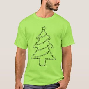 Cello Text Weihnachtsbaum T-Shirt