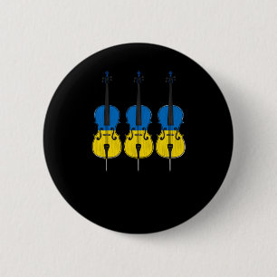 Cello Ukrainische Flagge Cellist Streichmusiker St Button