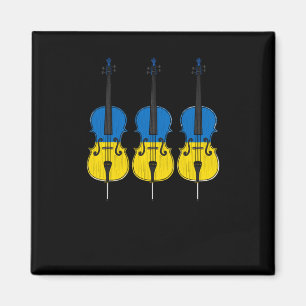 Cello Ukrainische Flagge Cellist Streichmusiker St Magnet