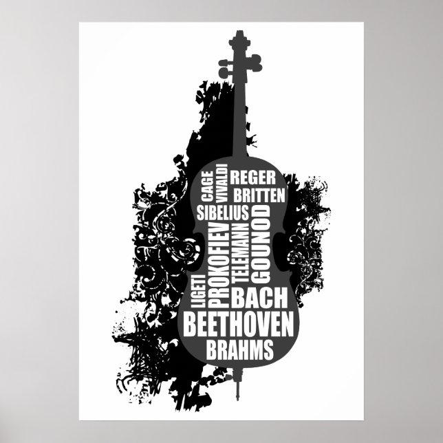 Cello und Komponisten Poster (Vorne)