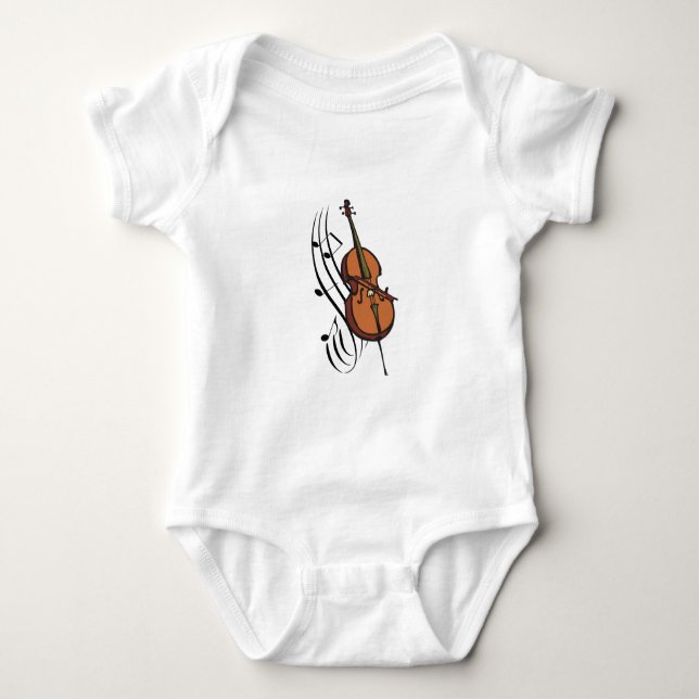 CELLO UND MUSIK BABY STRAMPLER (Vorderseite)