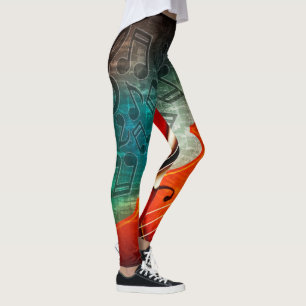 Cello und Musiknoten Leggings